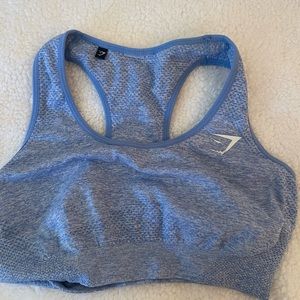 Gymshark Vital Seamless Blue Sports Bra - Size Small